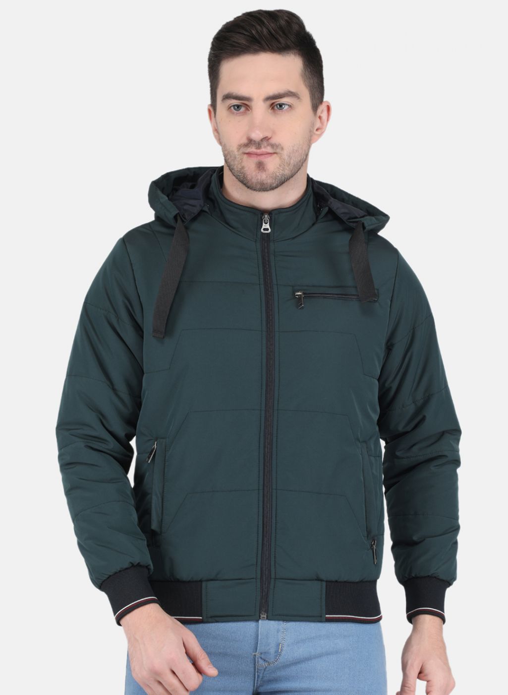 Men Green Solid Jacket