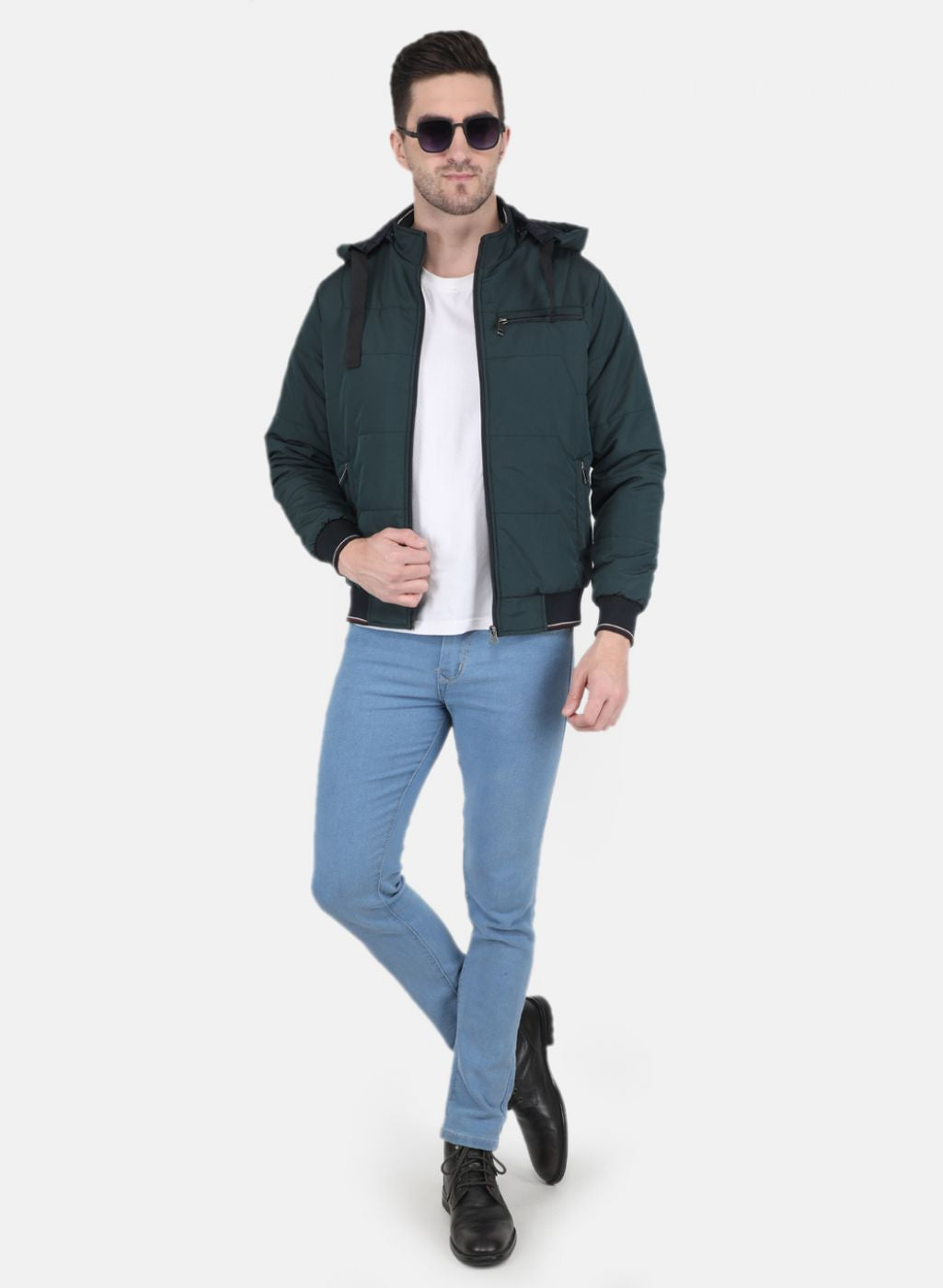 Men Green Solid Jacket