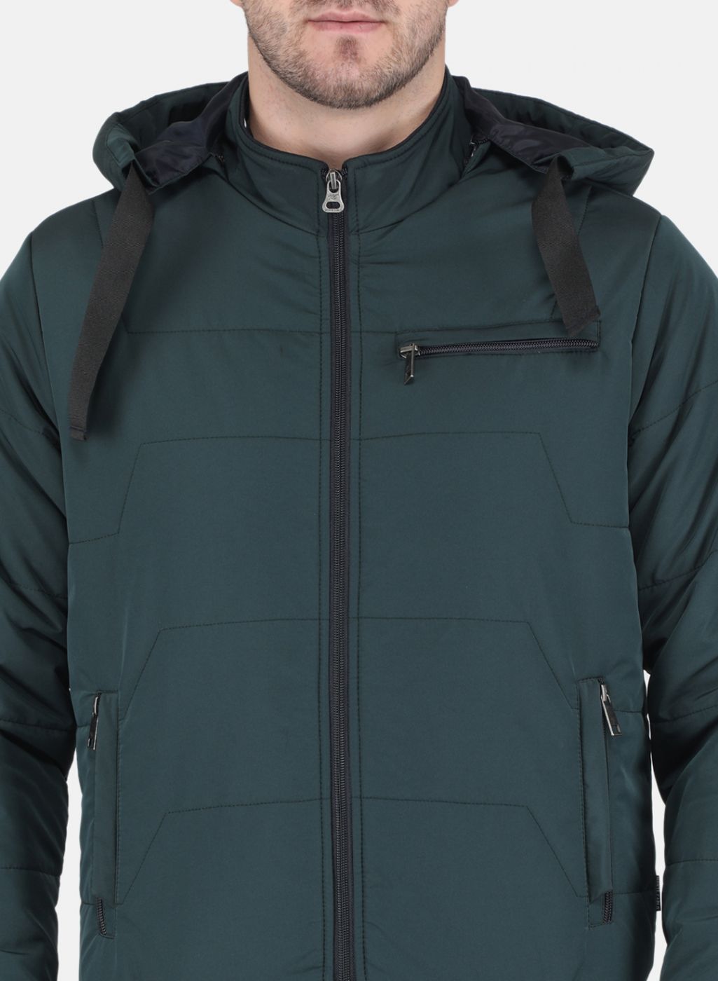 Men Green Solid Jacket