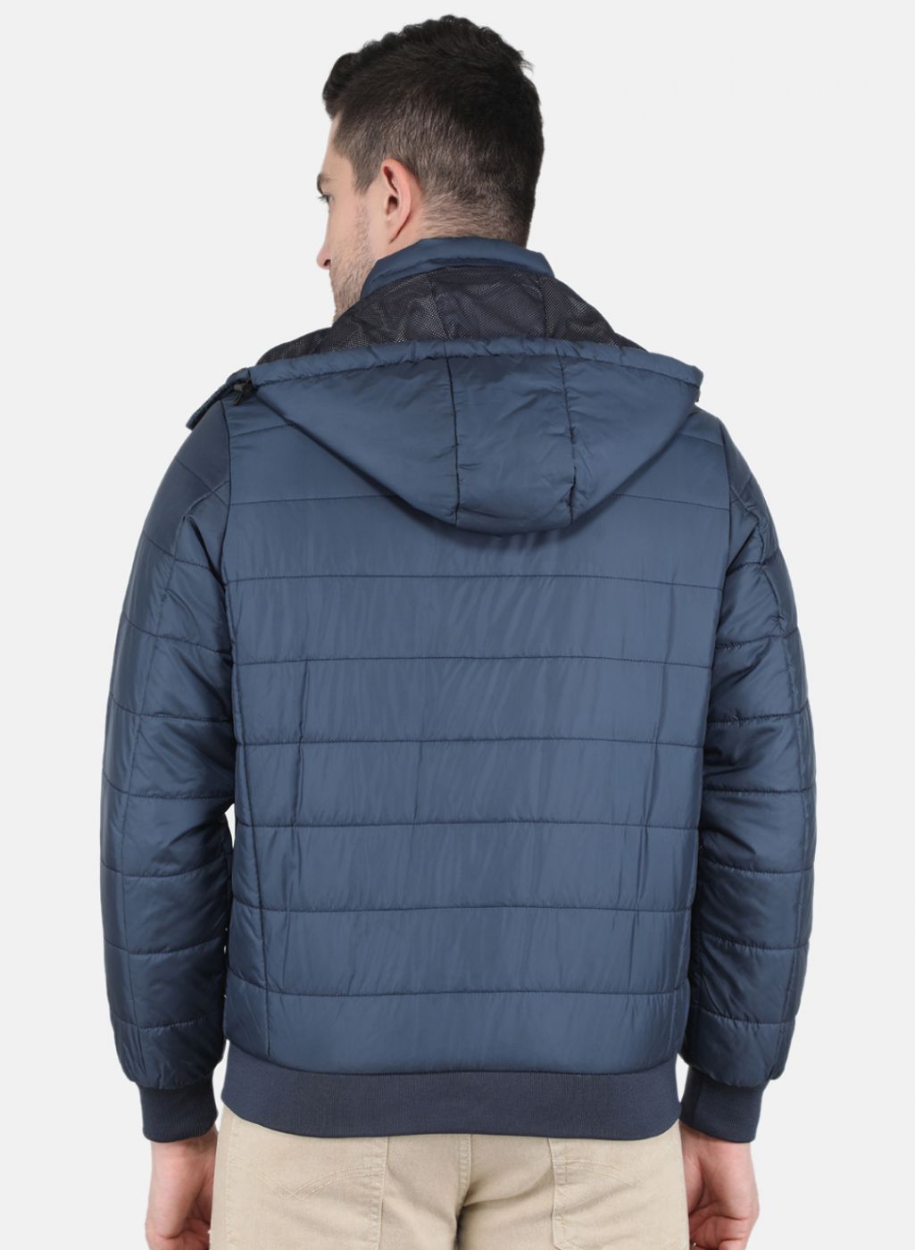 Men NAvy Blue Solid Jacket