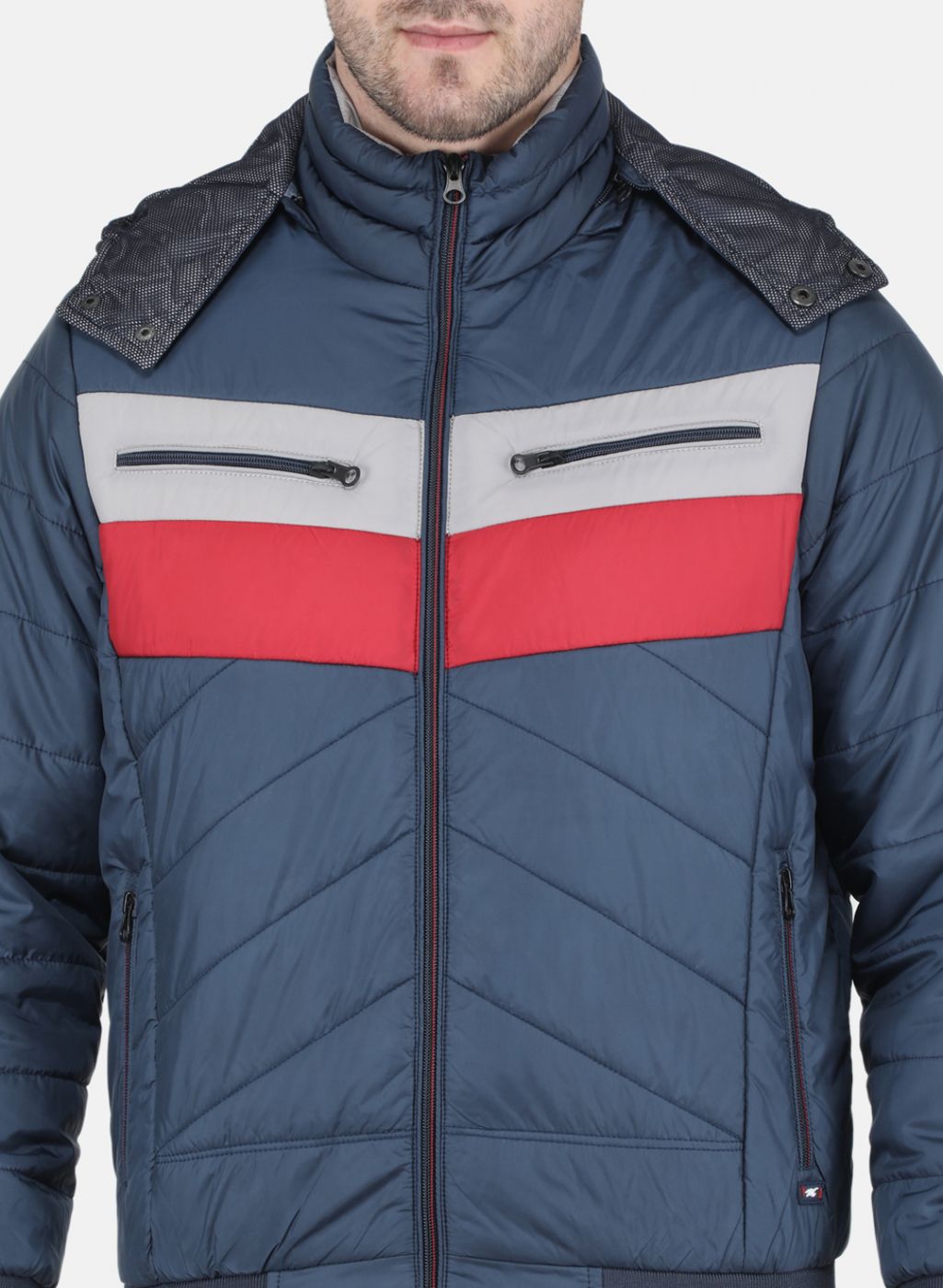 Men NAvy Blue Solid Jacket