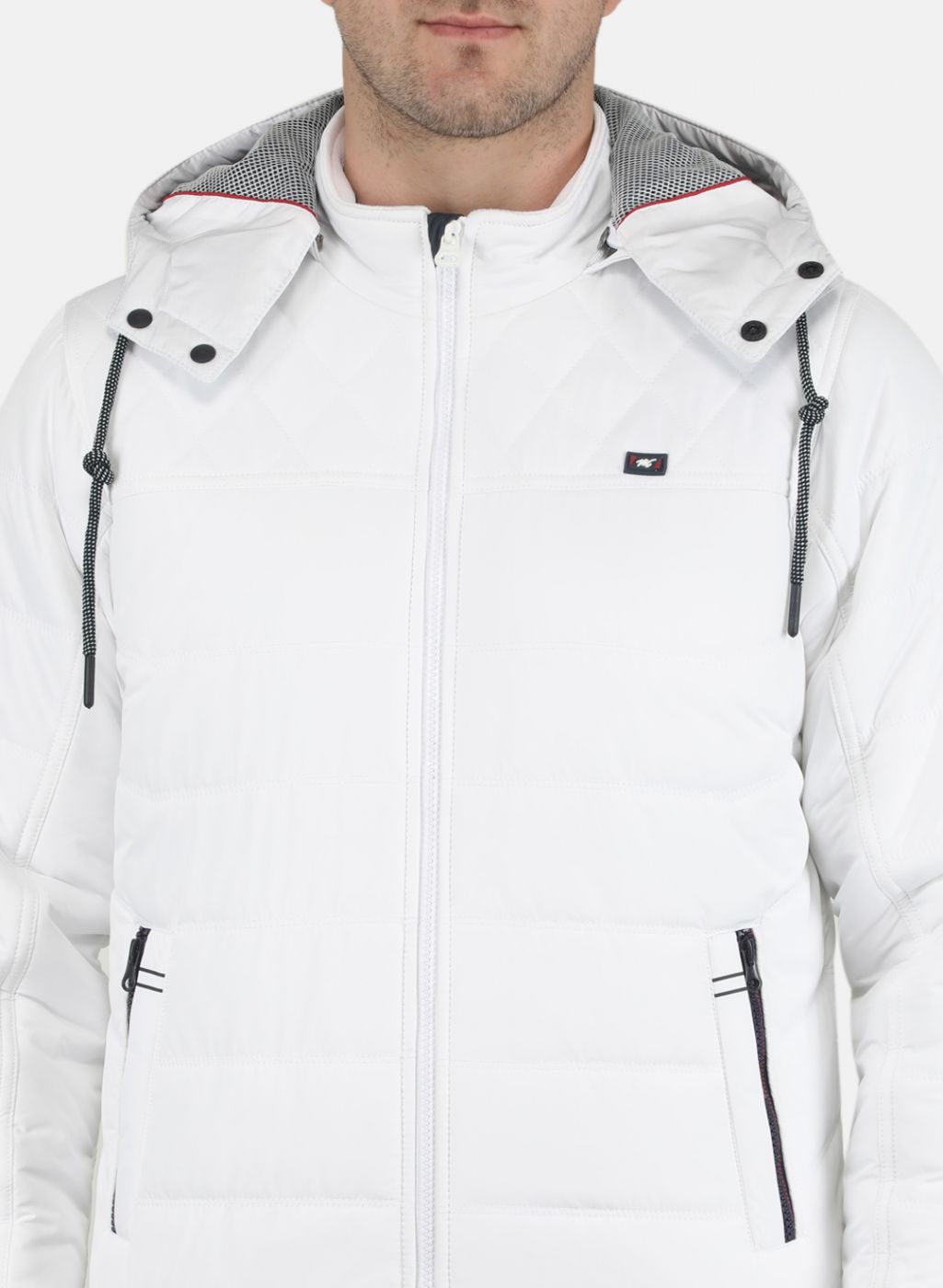 Men White Solid Jacket