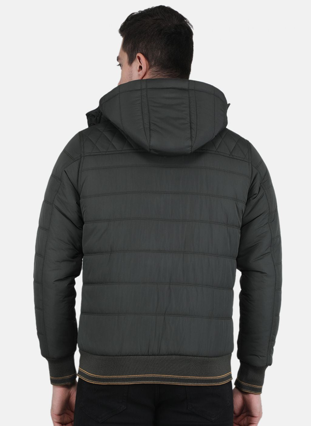 Men Olive Solid Jacket