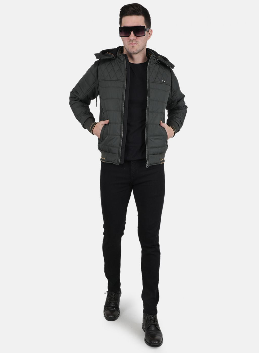 Men Olive Solid Jacket