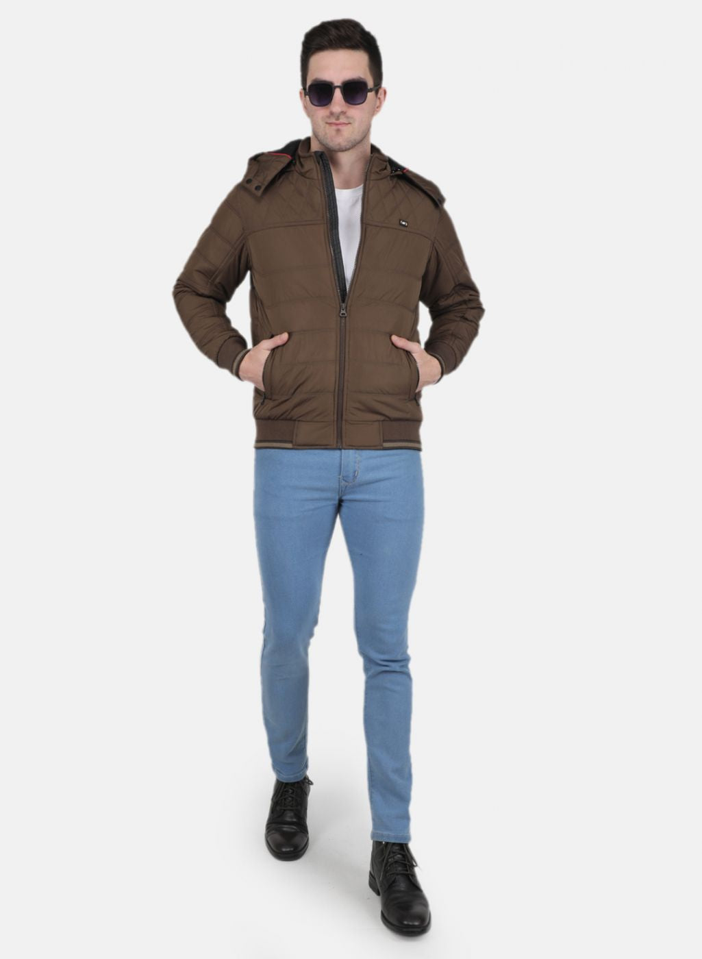 Men Brown Solid Jacket