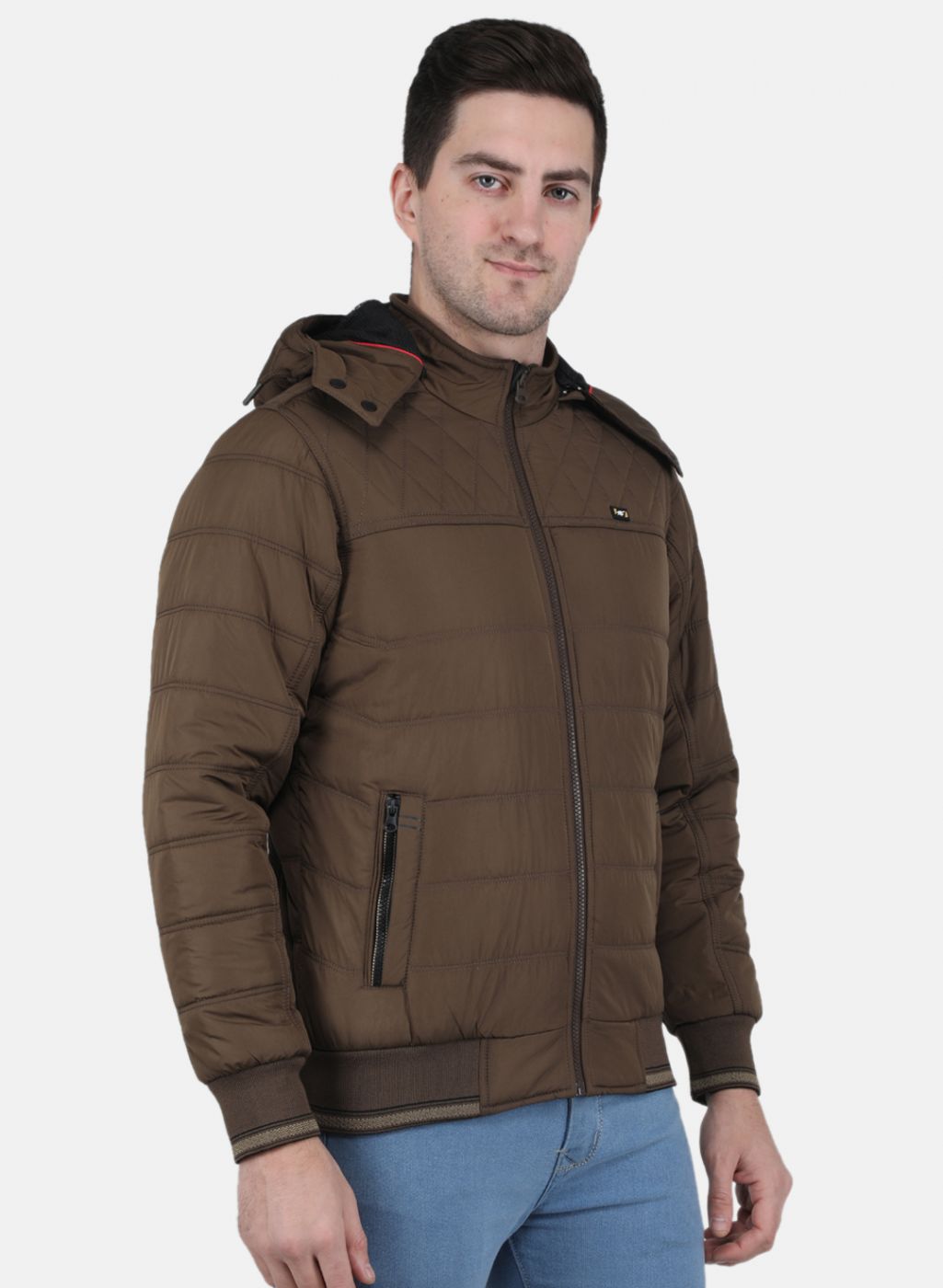 Men Brown Solid Jacket