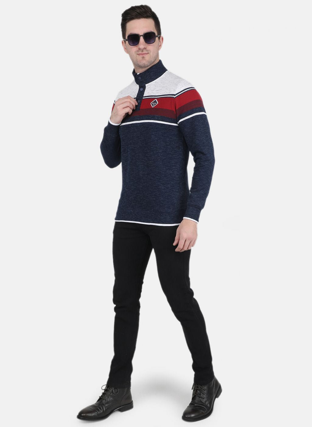 Men Blue Stripe T-Shirt