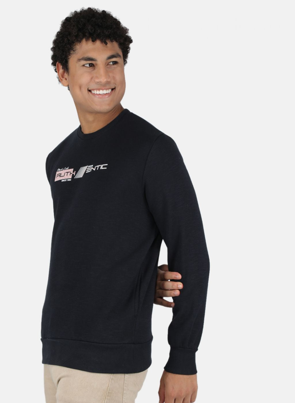 Men NAvy Blue Solid Sweatshirt
