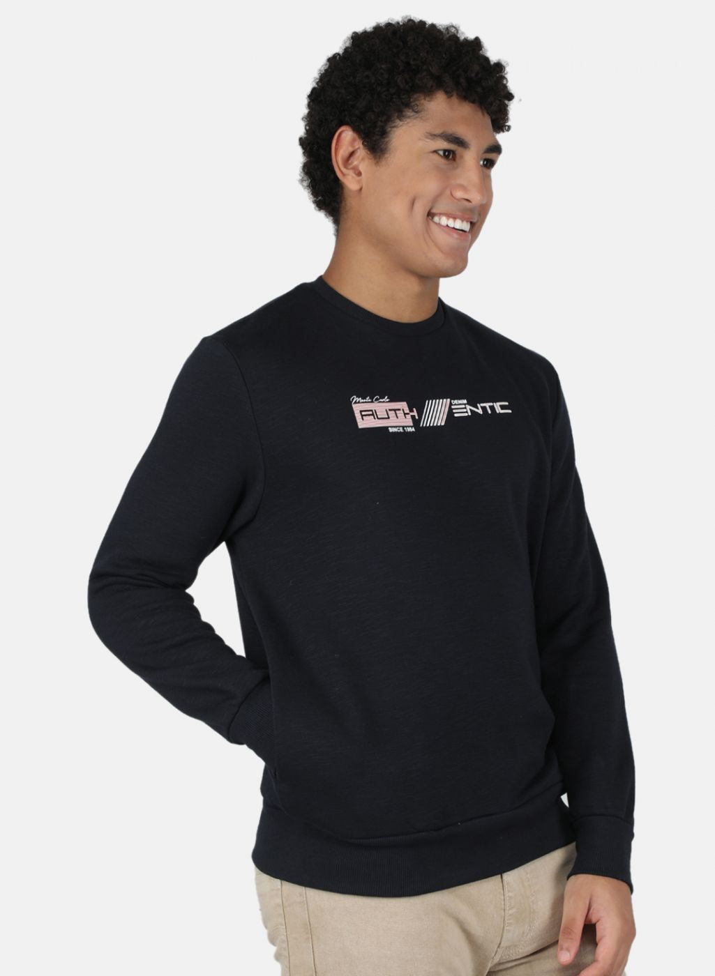 Men NAvy Blue Solid Sweatshirt