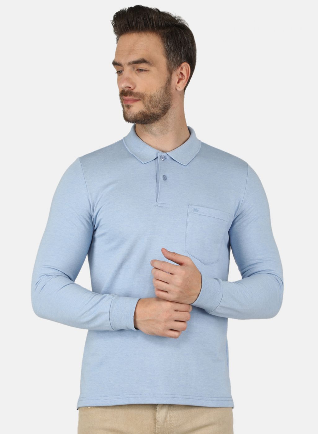 Men Blue Solid T-Shirt