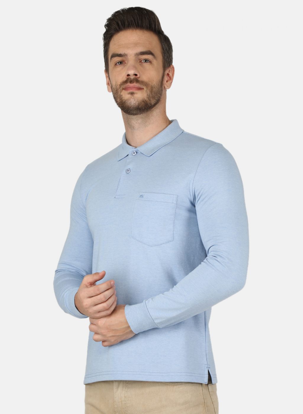 Men Blue Solid T-Shirt