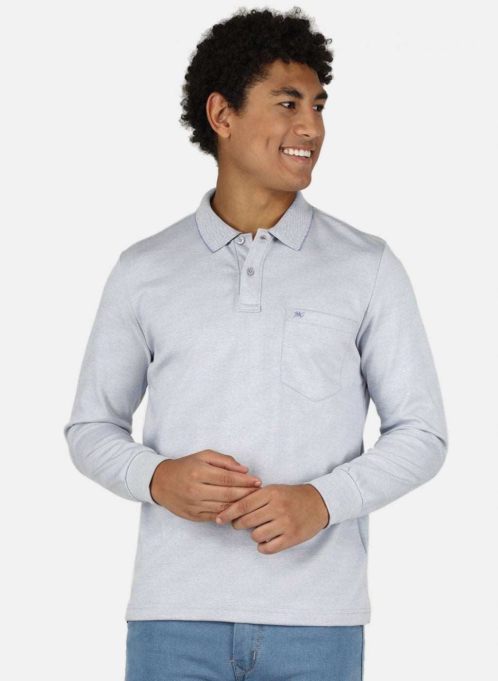 Men Sky Blue Solid T-Shirt