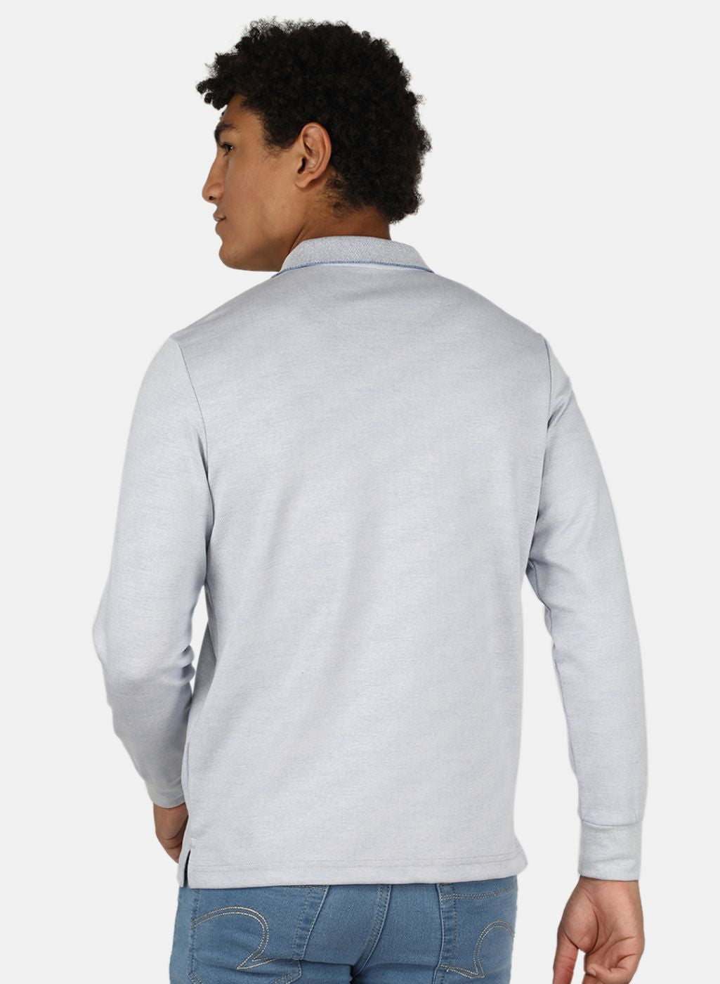 Men Sky Blue Solid T-Shirt