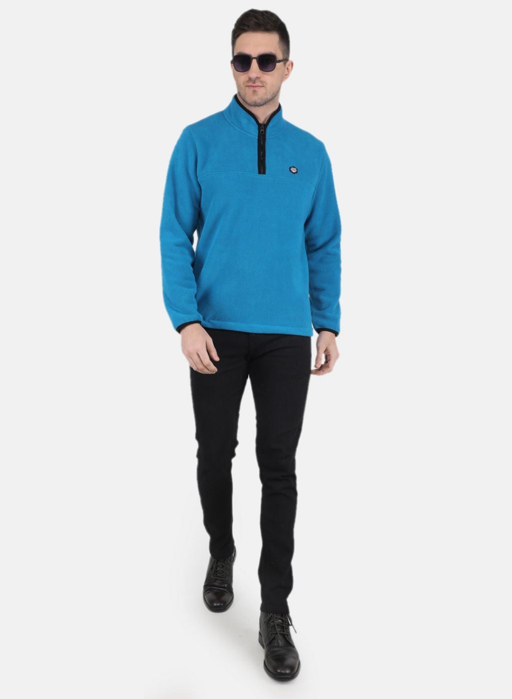 Men Blue Solid T-Shirt