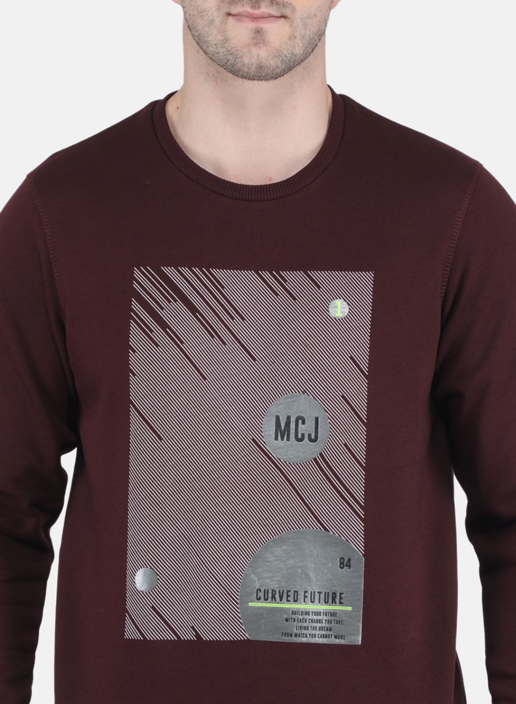 Men Maroon Printed Sweatshirt