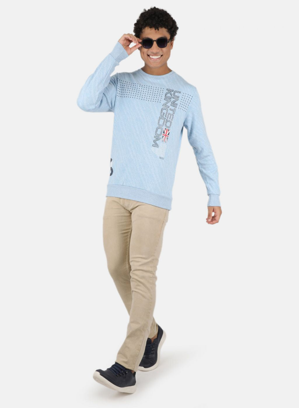 Men Blue Printed Sweatshirt