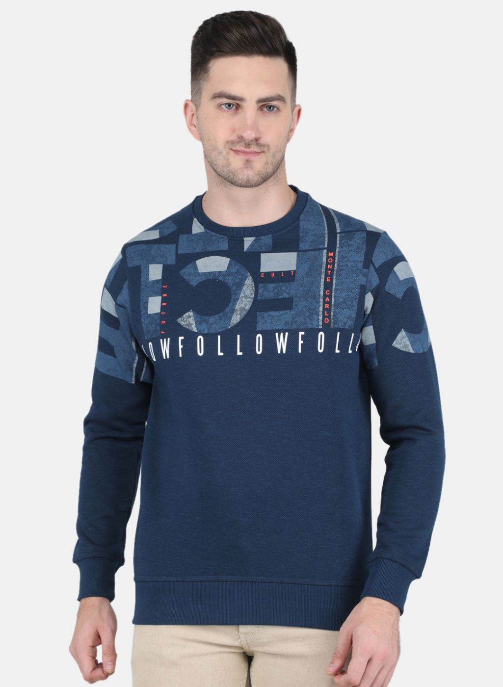Men Blue Printed Sweatshirt