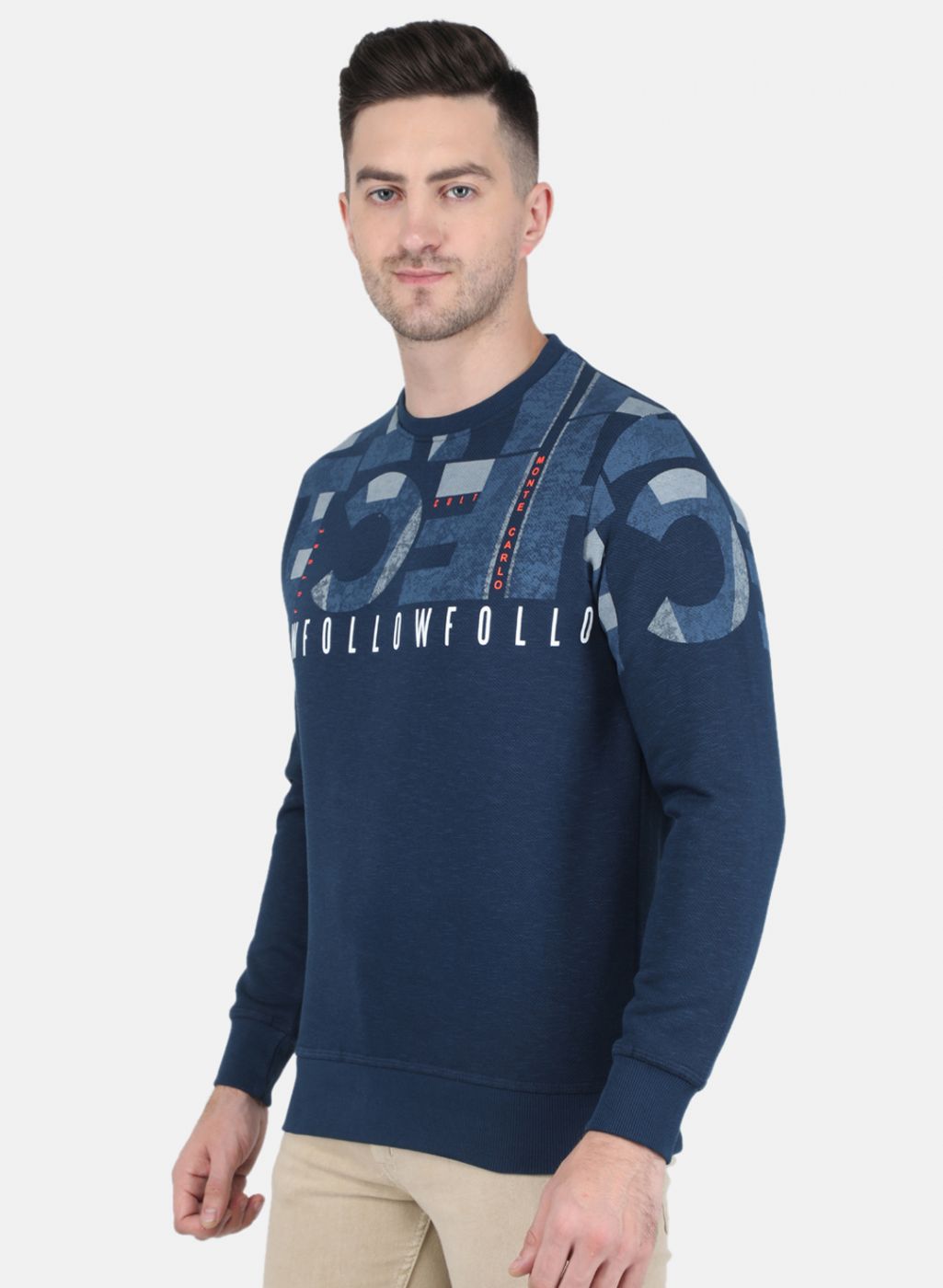 Men Blue Printed Sweatshirt