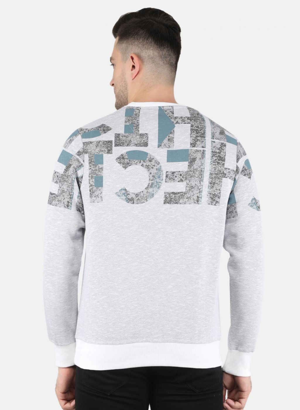 Men Grey Printed Sweatshirt