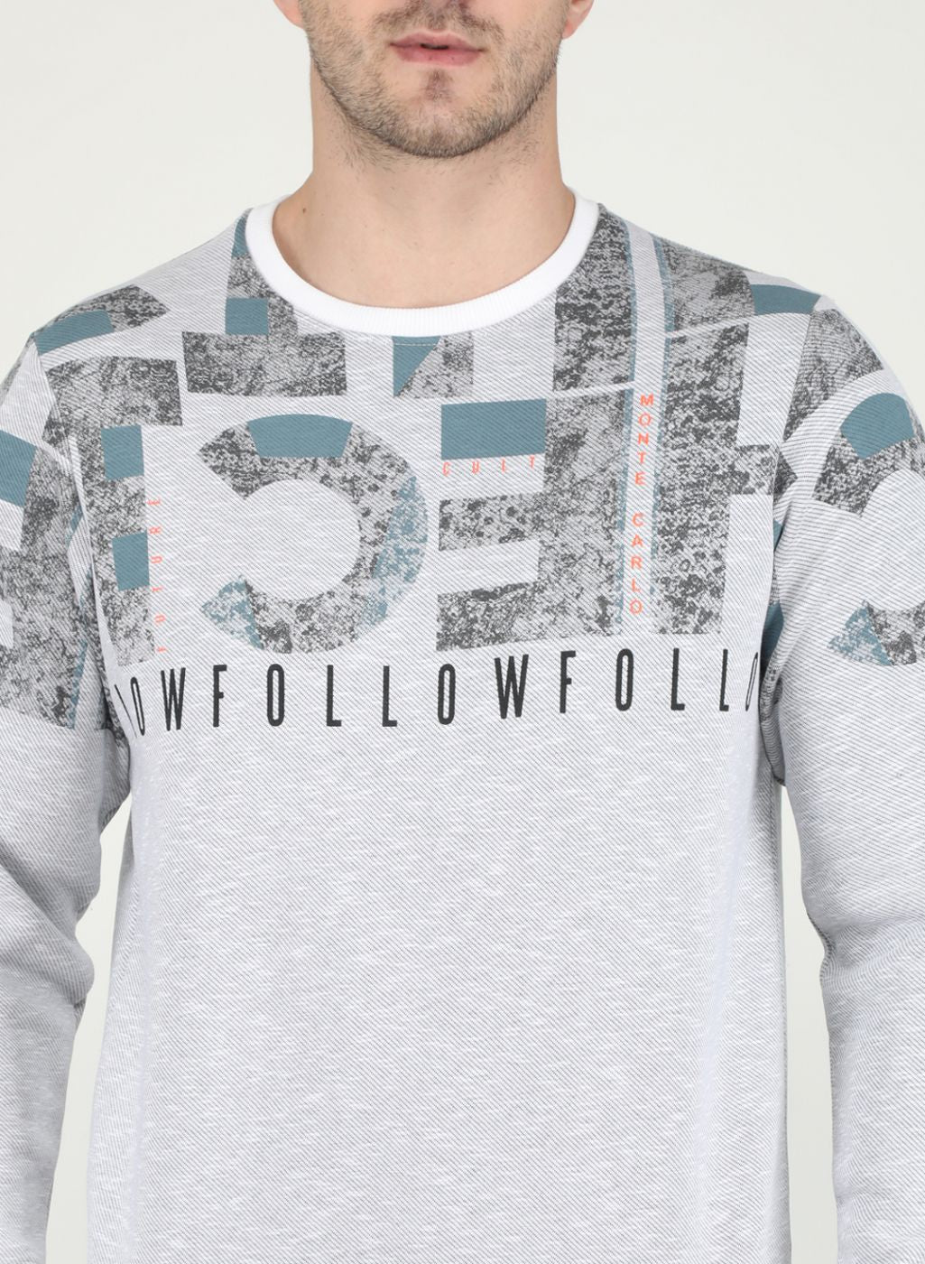 Men Grey Printed Sweatshirt
