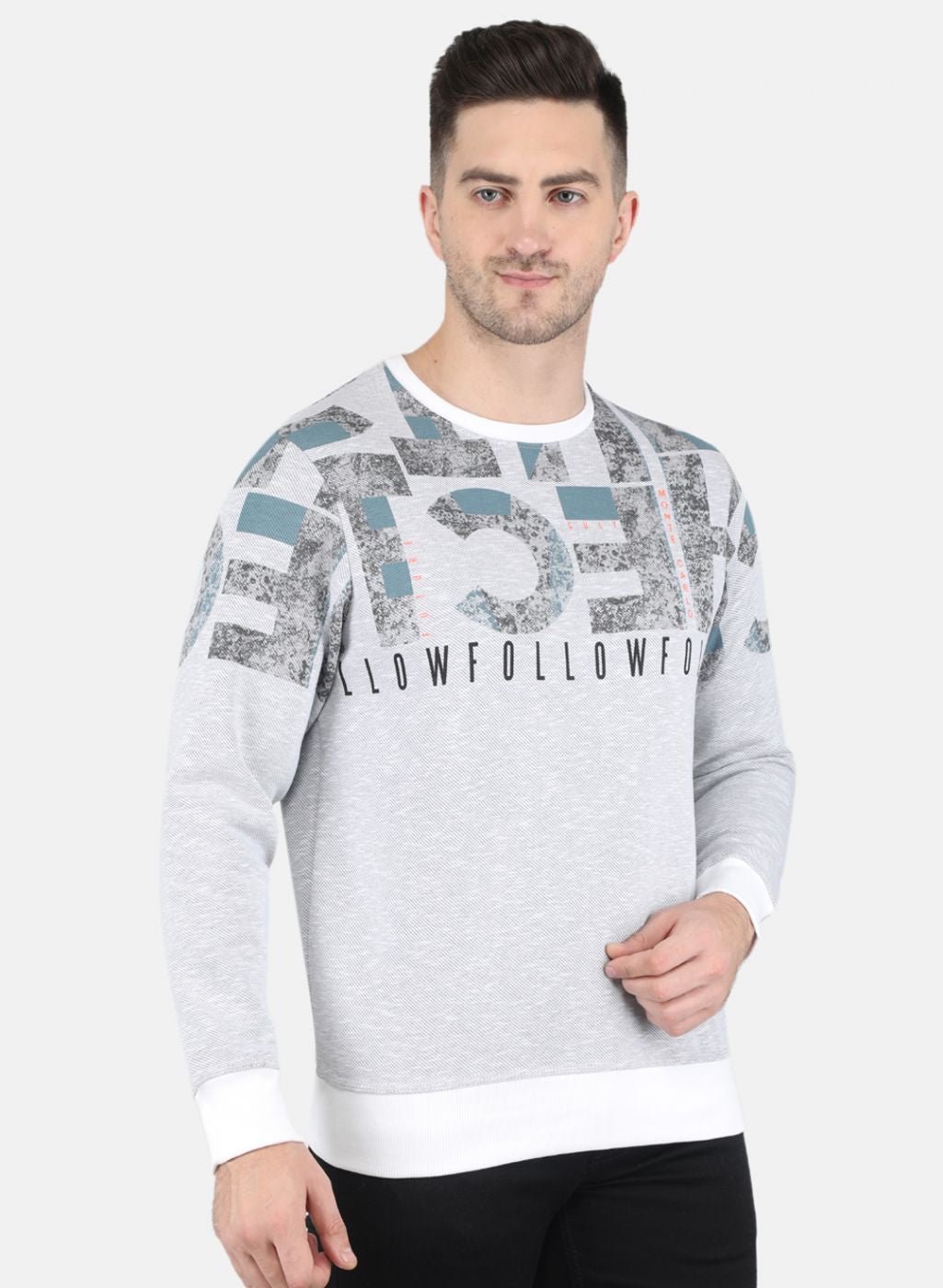 Men Grey Printed Sweatshirt
