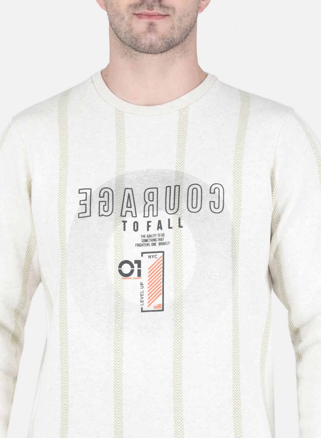 Men Beige Printed Sweatshirt