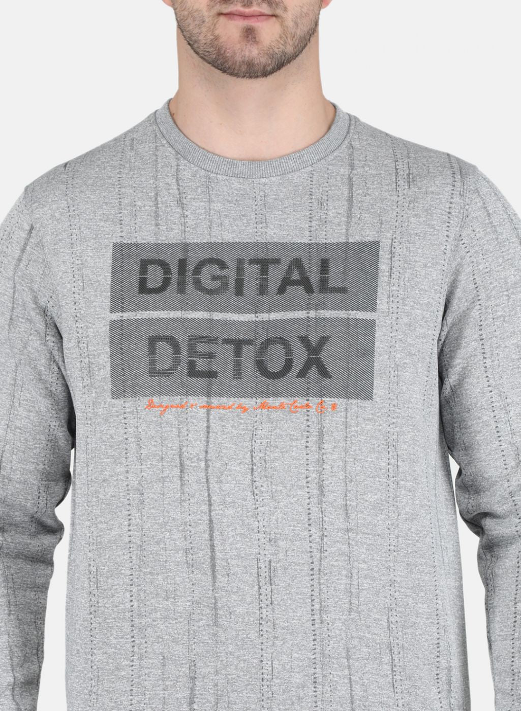 Men Grey Printed Sweatshirt
