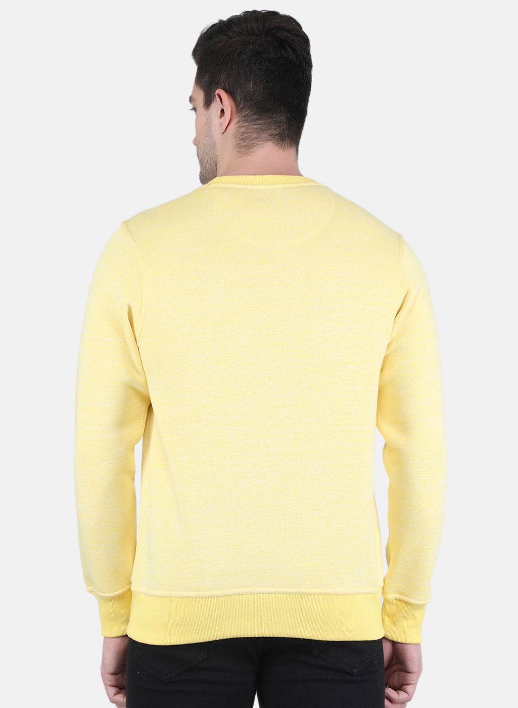 Men Yellow Jaquard Sweatshirt