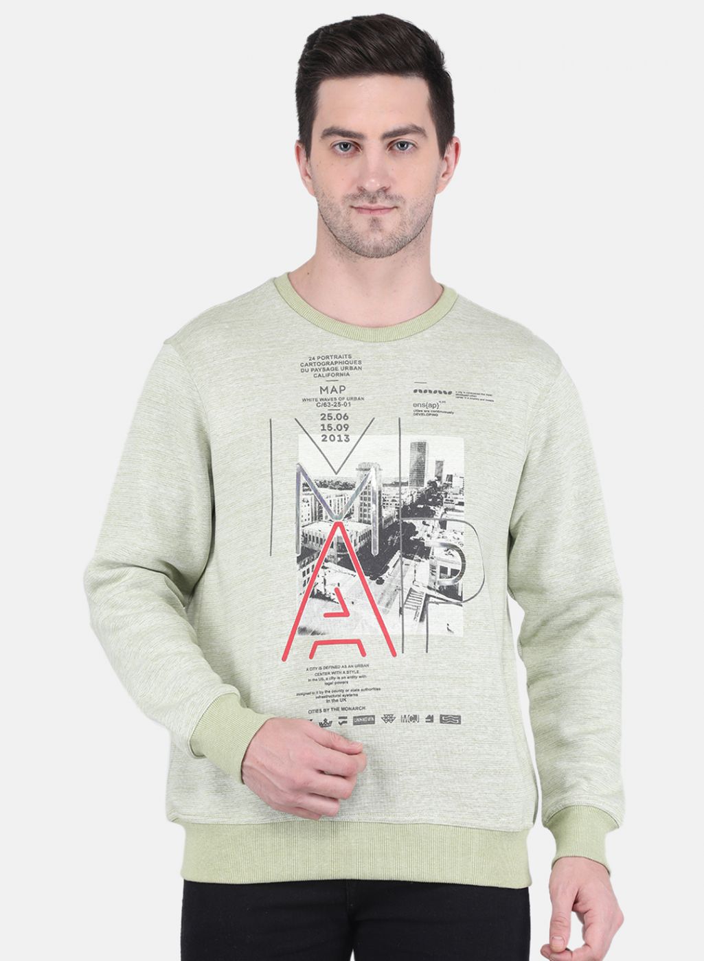 Men Green Jaquard Sweatshirt