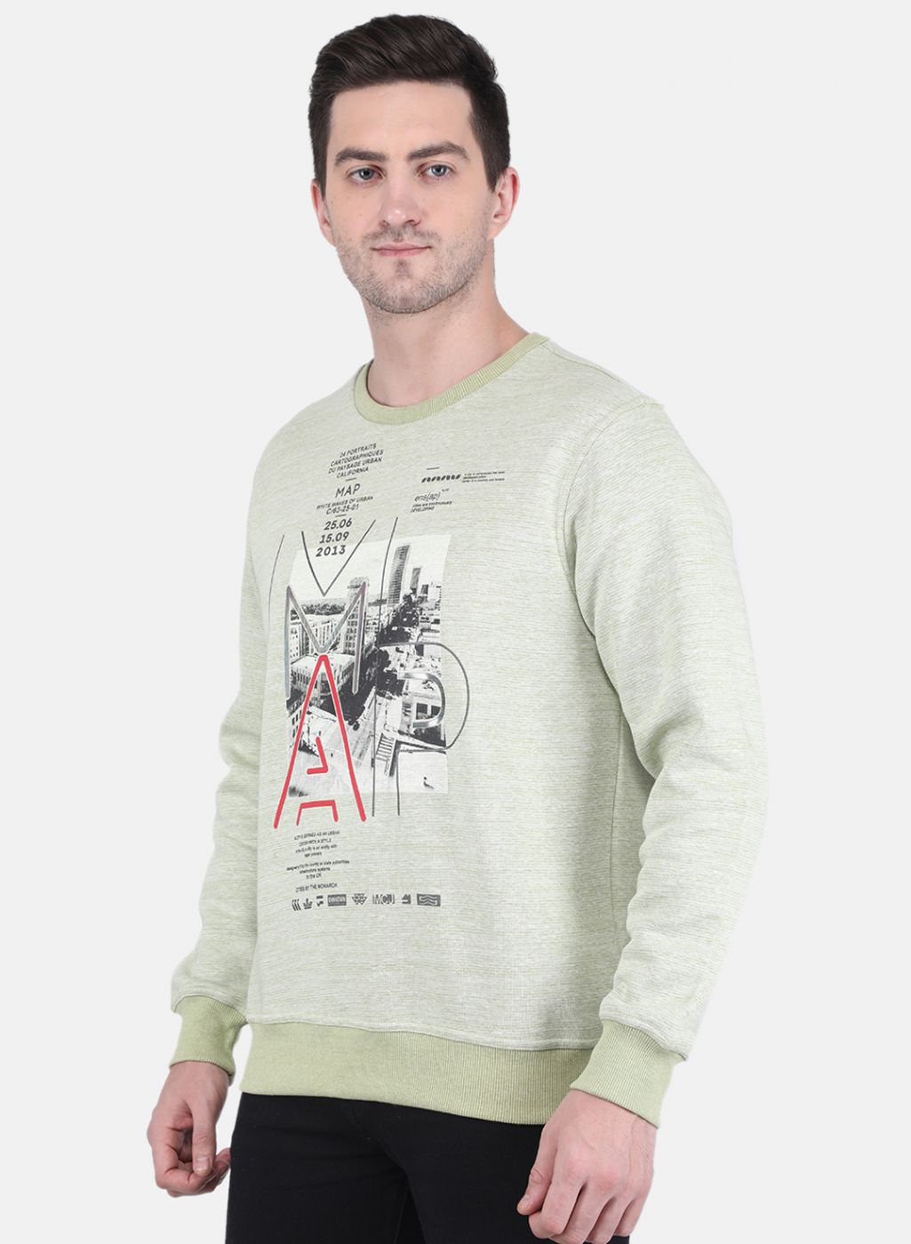 Men Green Jaquard Sweatshirt