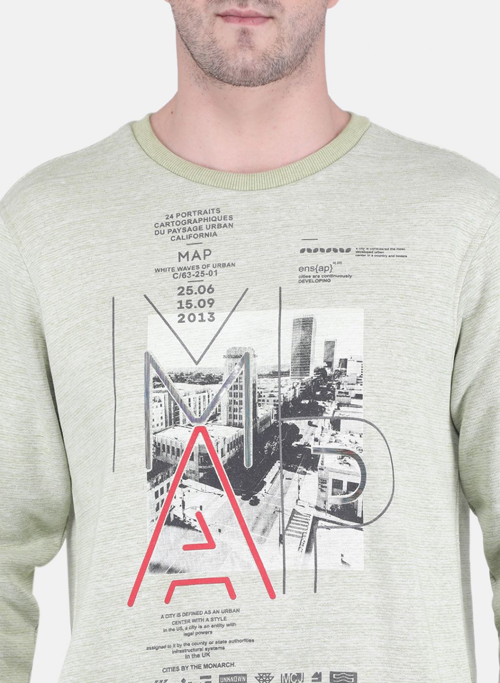 Men Green Jaquard Sweatshirt