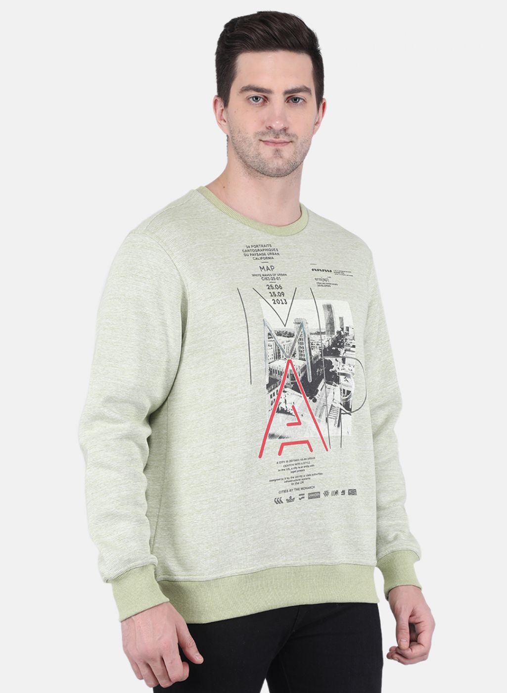 Men Green Jaquard Sweatshirt