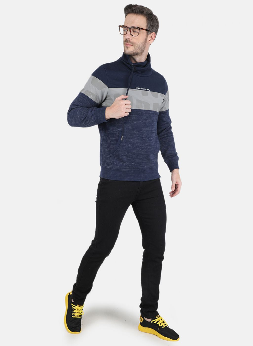 Men Blue Jaquard Sweatshirt