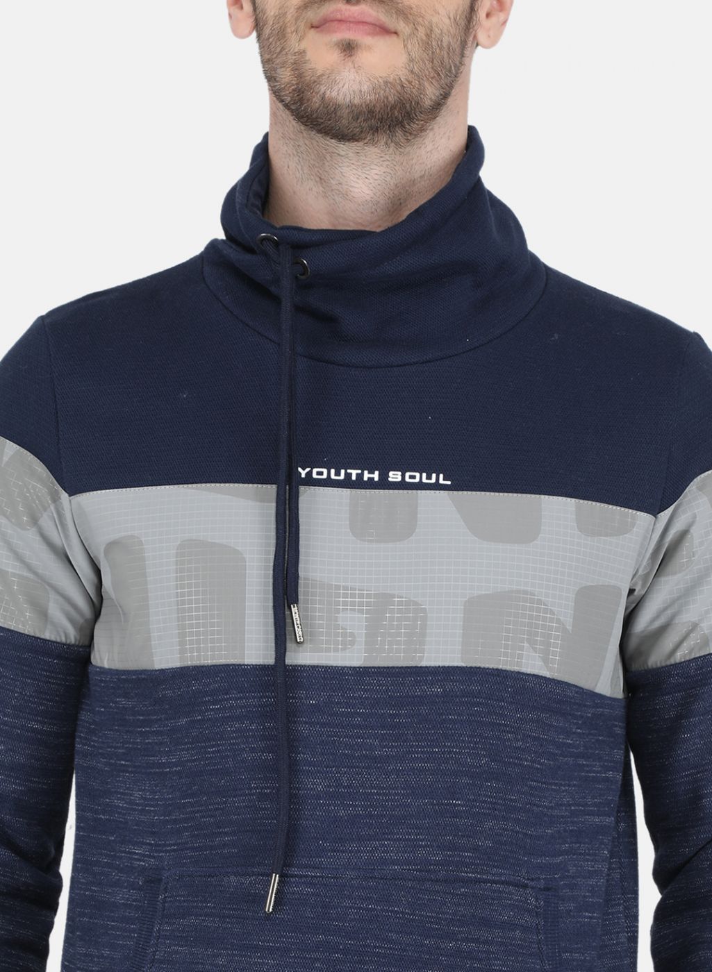 Men Blue Jaquard Sweatshirt