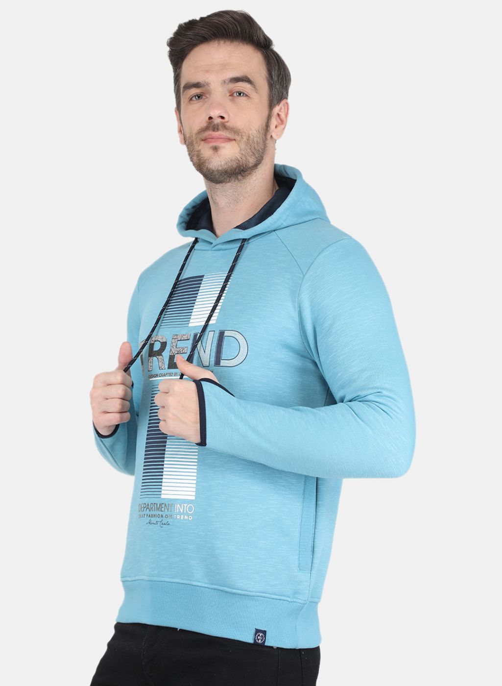 Men Blue Printed Sweatshirt