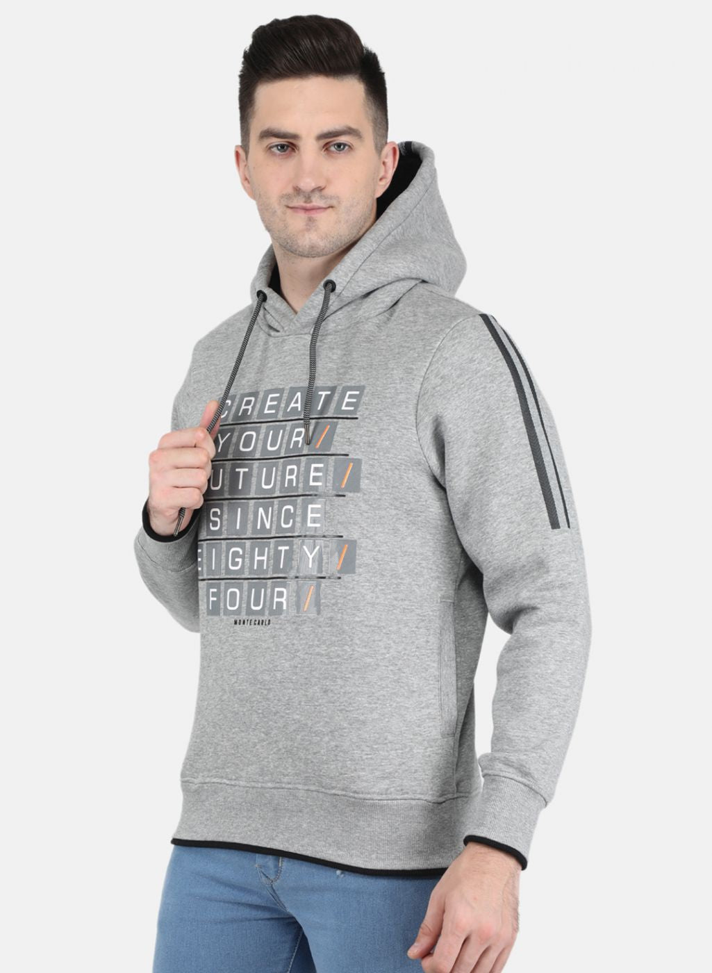 Men Grey Printed Sweatshirt