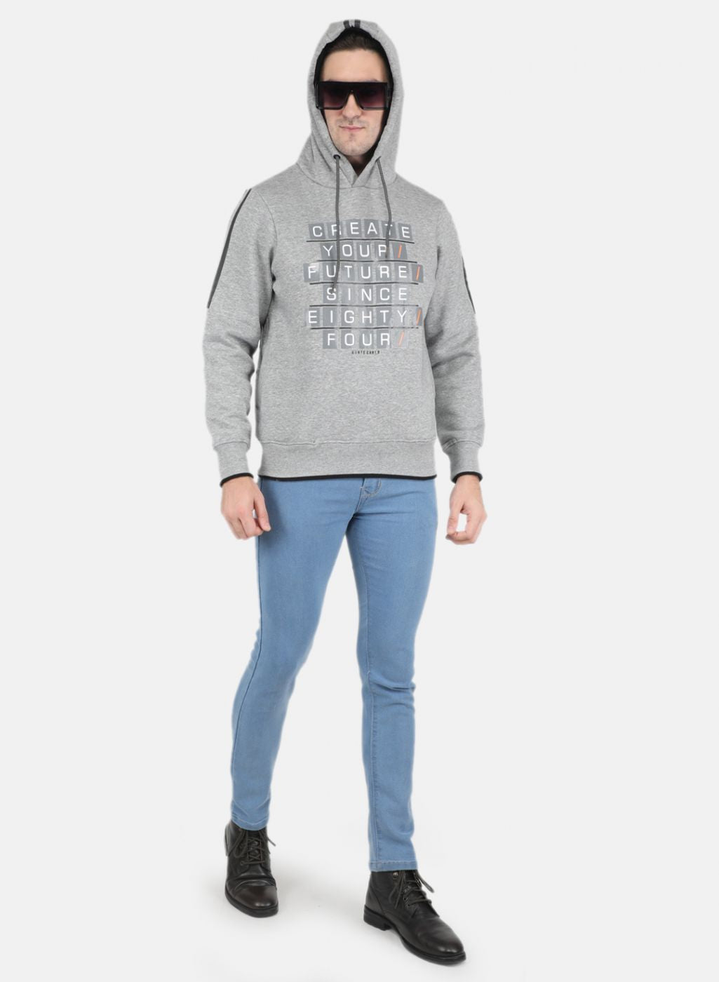 Men Grey Printed Sweatshirt