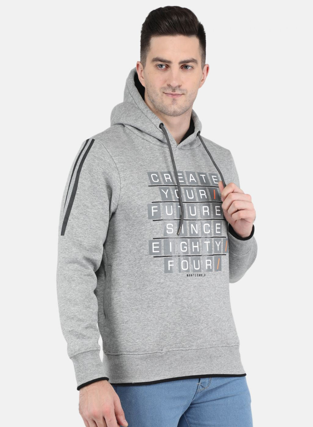 Men Grey Printed Sweatshirt