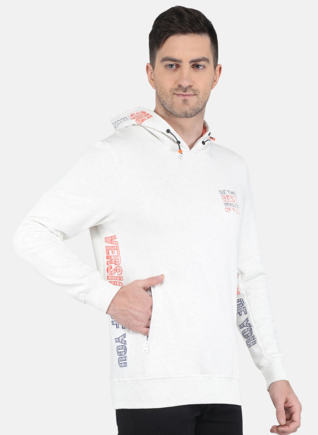 Men Beige Printed Sweatshirt