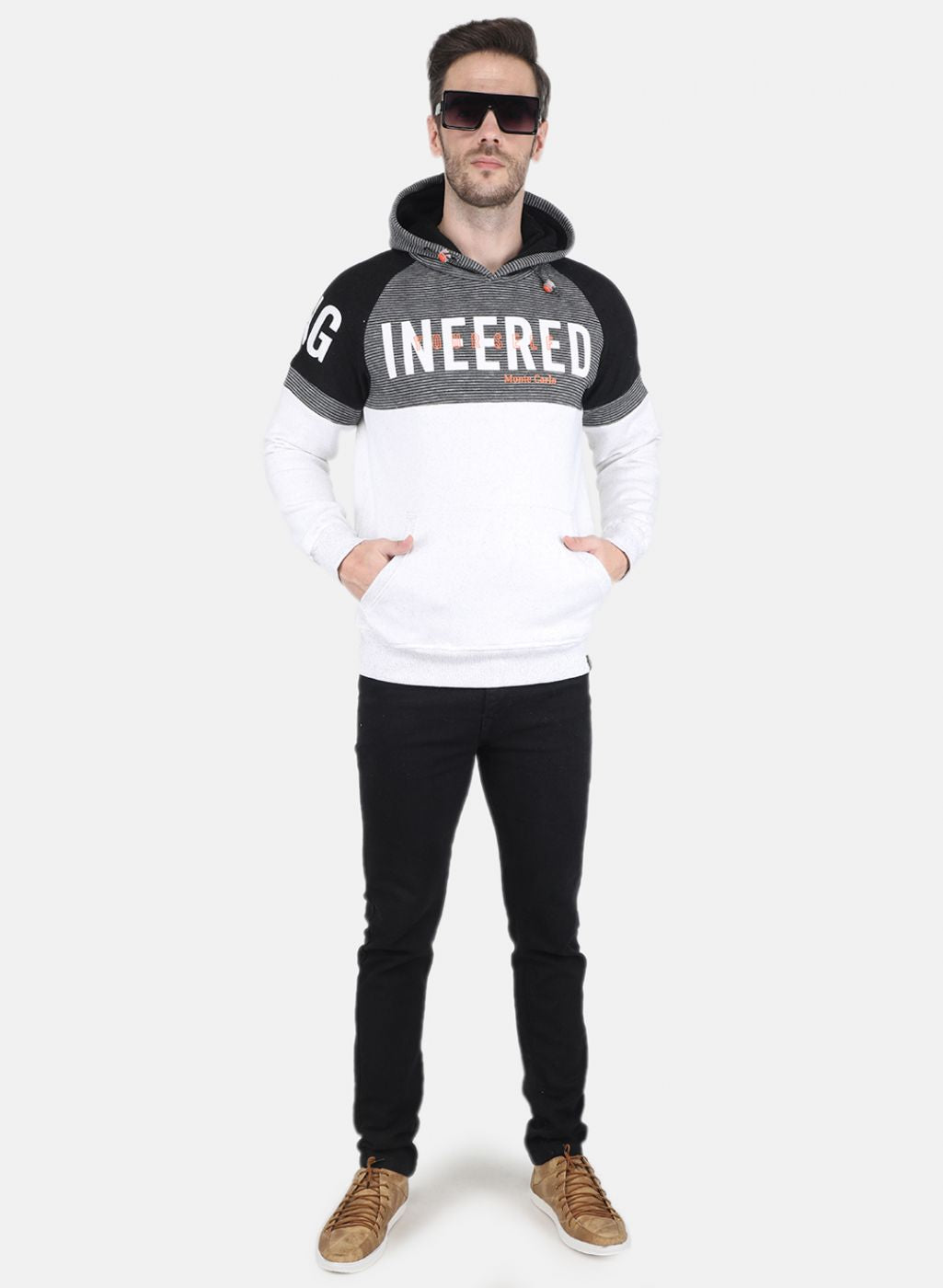 Men White Printed Sweatshirt