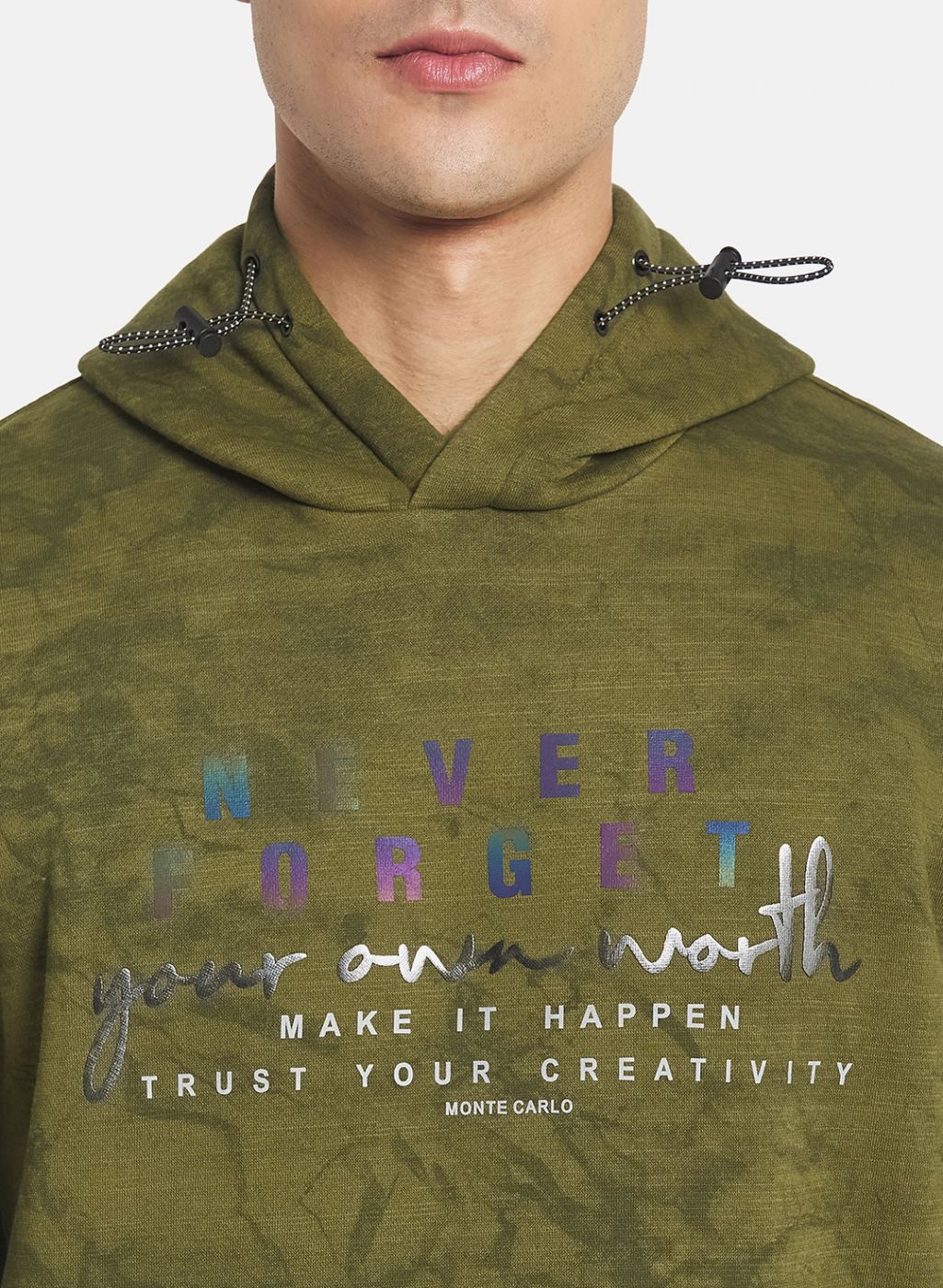 Men Green Printed Sweatshirt