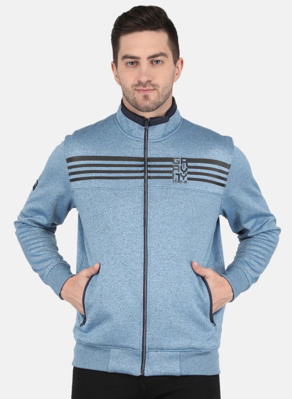 Men Blue Printed Sweatshirt