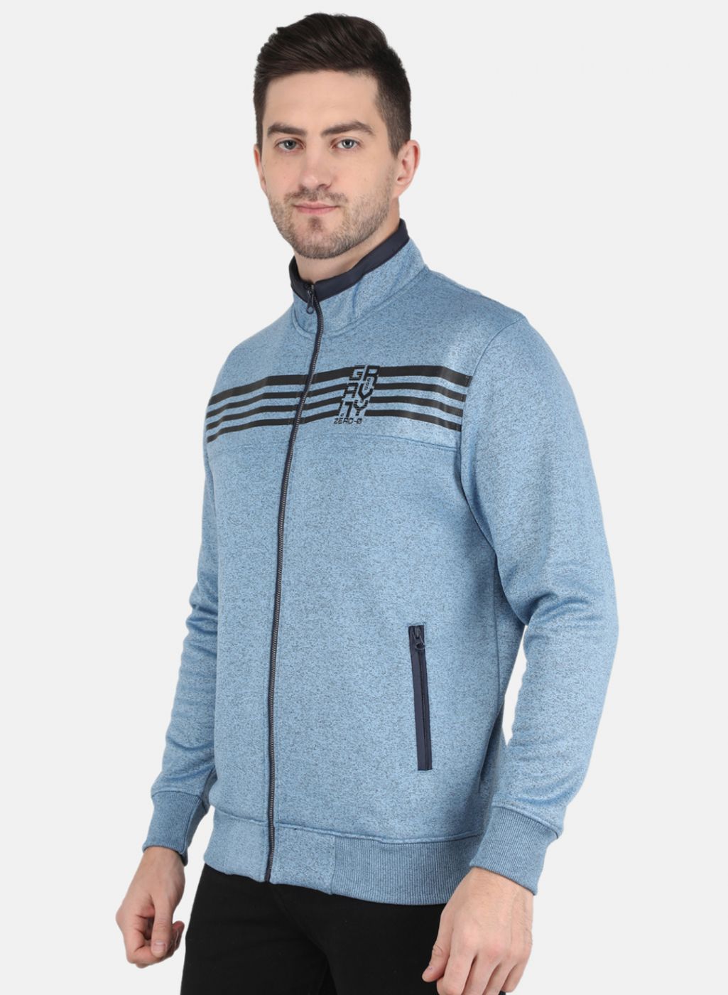 Men Blue Printed Sweatshirt