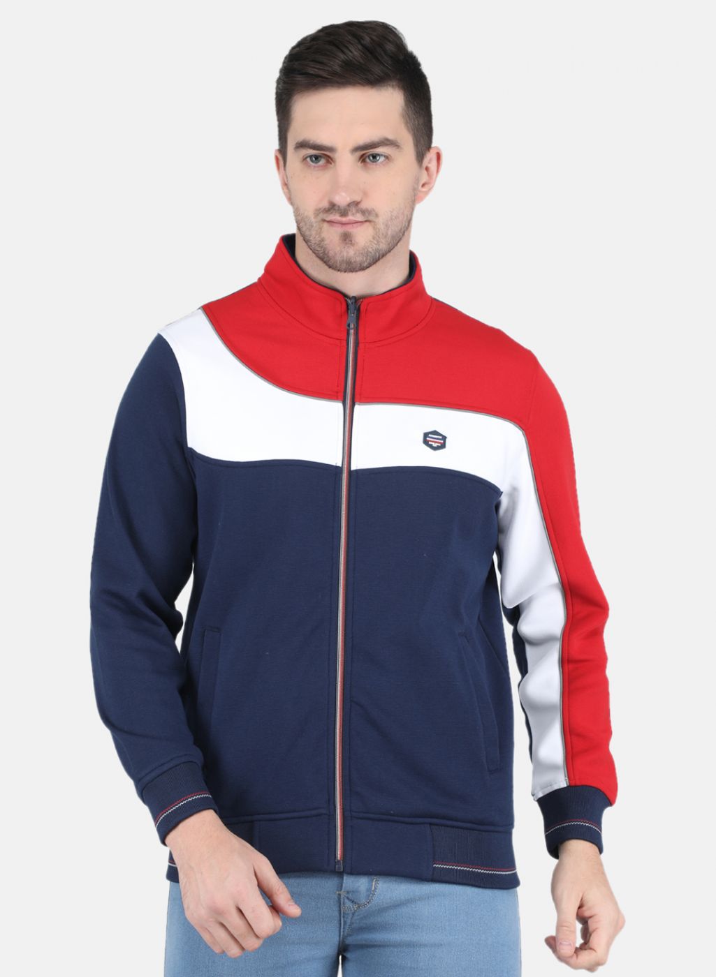 Men Blue Solid Sweatshirt