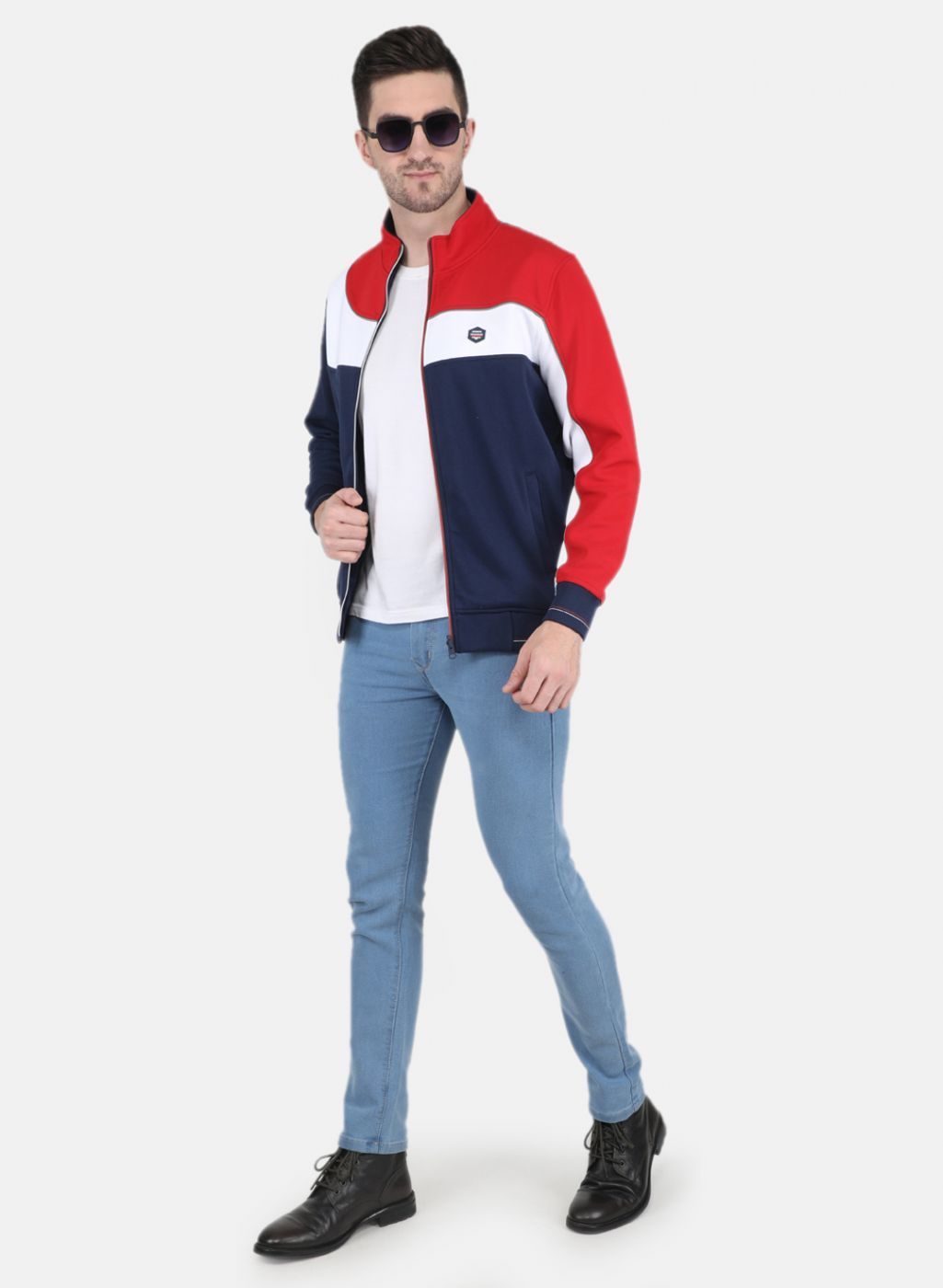 Men Blue Solid Sweatshirt