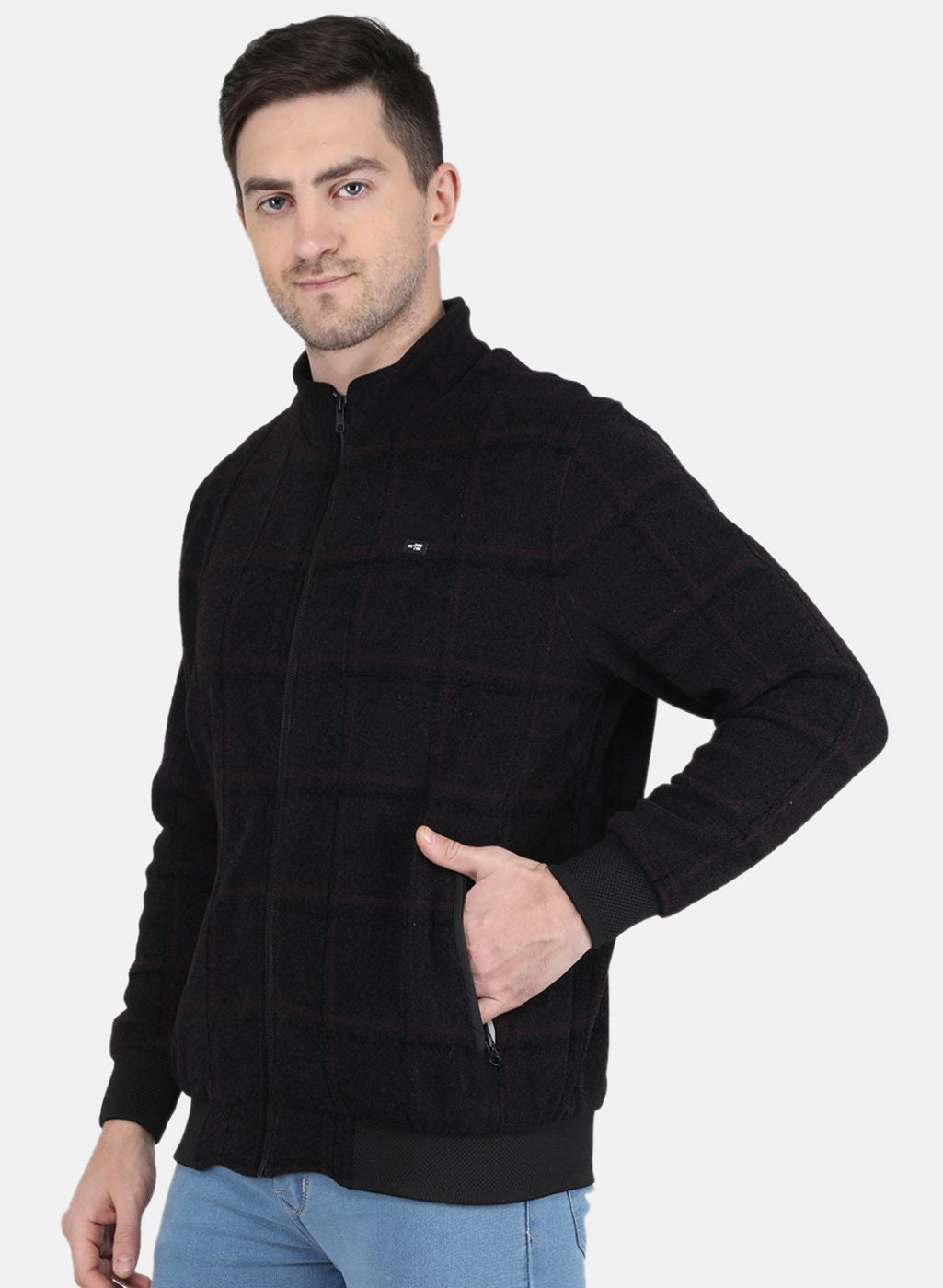 Men Maroon Printed Jacket