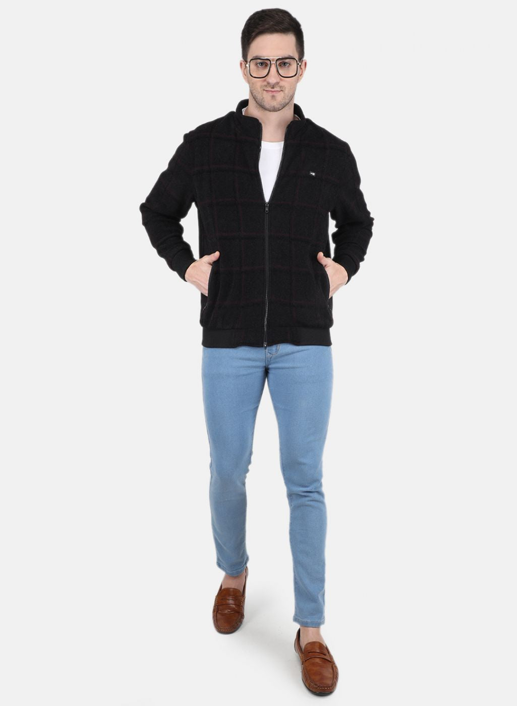 Men Maroon Printed Jacket