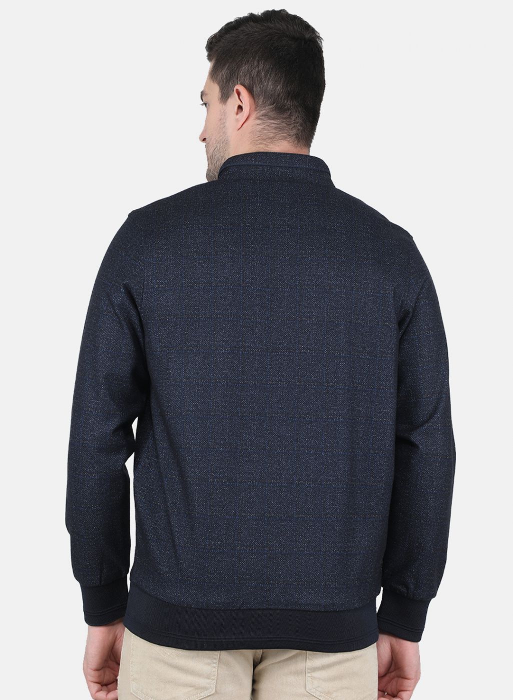 Men NAvy Blue Printed Jacket