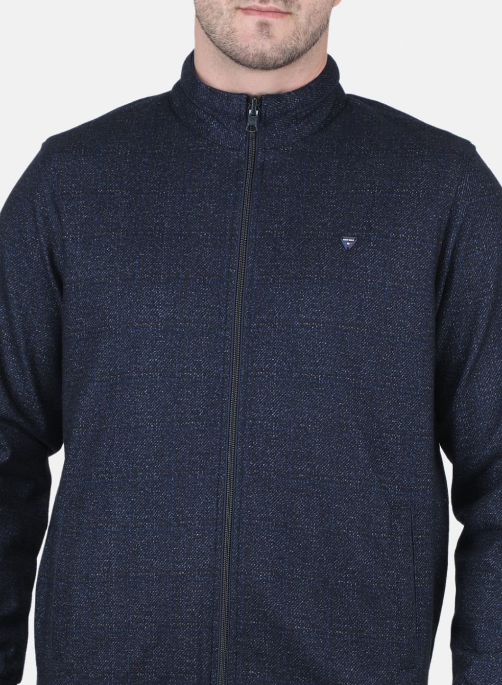 Men NAvy Blue Printed Jacket