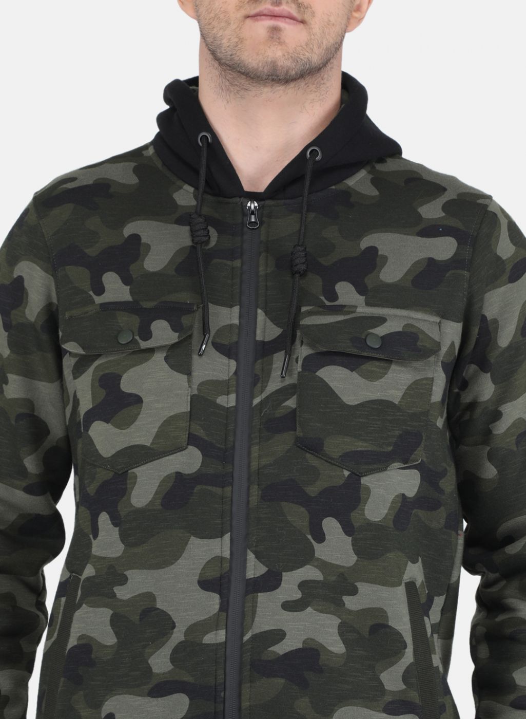 Men Olive Printed Sweatshirt